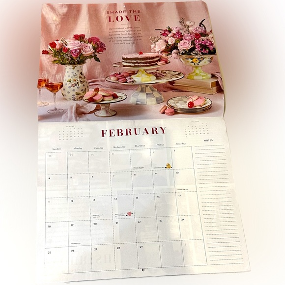 2024 MACKENZIE CHILDS WALL CALENDAR DECOR ROYAL STERLING COURTLY PARCHMENT CHECK - Picture 3 of 8